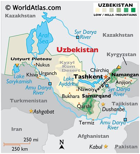 map of uzbekistan and tajikistan